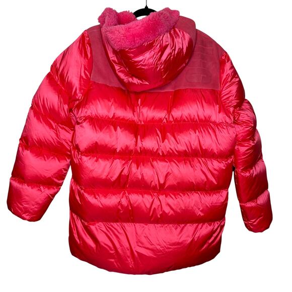 UGG Pink Glow Shasta Down Puffer Jacket Sheep Fur Size Medium NWOT $1498 - Picture 5 of 7